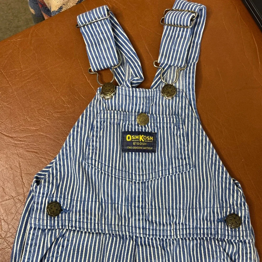 Vintage OshKosh B'gosh Hickory Stripe Overalls Toddler 3T